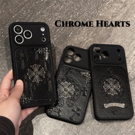 Street Wear Three-Dimensional Metal 17Promax Leather Phone Case iPhone16pro Cromax 15 Shock-resistan