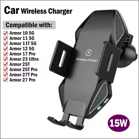 15W Fast Car Wireless Charging Stand for Ulefone Armor 25T 27T Pro/27 Pro/17 Pro/23 Ultra/11 12 Rugg