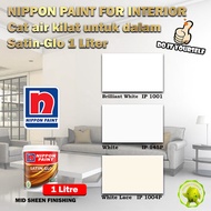 Nippon Paint Paint for Interior Satin-Glo 1 Litre Brilliant White 1001 / White 1045 /White Lace 1004P