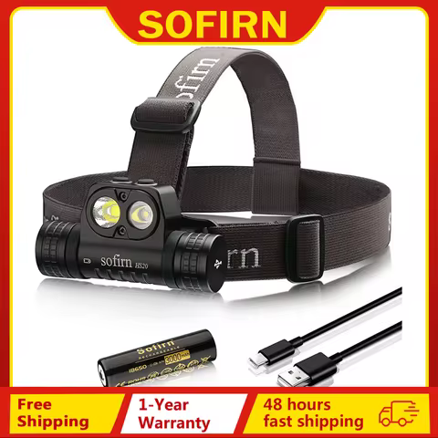 Sofirn HS20 2700lm USB C Rechargeable LED Headlamp 18650 Powerful Headlight with Spotlight&Floodligh