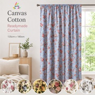 Rod Pocket Floral Design Readymade Curtain (135cm x 180cm)  (200cm X 180cm)/ Langsir Siap Jahit Canv
