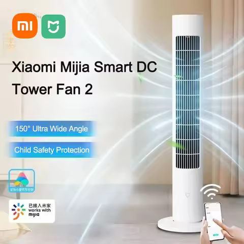 Xiaomi Mijia Smart DC Frequency Conversion Tower Fan 2, 150° Ultra Wide Angle Air Supply, Home Summe