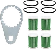 6P3-WS24A-01-00 Fuel Filter Water Separator Wrench and 4 PCS Fuel Filter Elements with O-rings Fits 