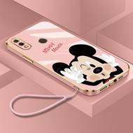Cartoon Mickey Mouse Phone Case Compatible For Huawei Nova 3i Nova 3 Nova 3E Nova 4 Nova 4E Nova 5T Square Plating Soft Case Cover Full Camera Protector Casing