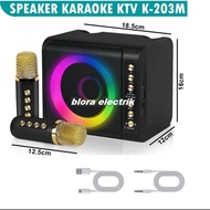 Fleco K-203M Speaker Bluetooth Karaoke Powerful Bass Boosted 