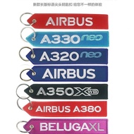 Airbus New A350XWB BELUGAXL Double-Sided Exquisite Embroidery Slogan Aviation Slogan Keychain Bag Pe