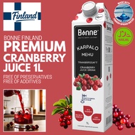 Bonne Finland Cranberry Juice 1L | UTI Health Antioxidant | No Preservatives No Additives Halal