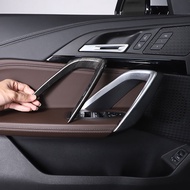 For BMW X1 iX1 U11 2023-2024 ABS Carbon Fiber/black Wood Grain/Black Car Door Handle Cover Trim Sticker Car Accessories