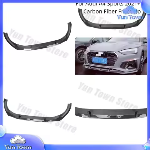 BC Style Real Carbon Fiber Carbon Fiber Front Bumper Lip Spoiler For Audi A4 S4 Sline B9.5 B10 2021 