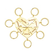 Custom Name Keychain Heart Puzzle Keychain bff keychain Graduation Gift For Students Classmate Frien