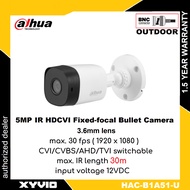 DAHUA HAC-B1A51-U 5MP Outdoor IR Eyeball CCTV Camera (DH-HAC-B1A51-U)