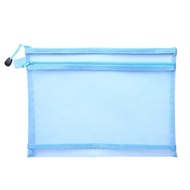 A4 A5 A6 Mudah Alih Dua Lapisan Mesh Zip Fail Beg Fail Kertas Pelajar Lutsinar Beg Penyimpanan Data 