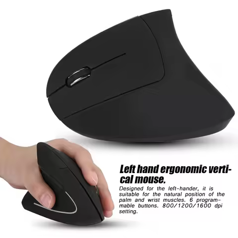 2.4GHz Wireless Mouse Left Handed 2.4GHz Wireless USB Ergonomic Vertical Optical Mouse For PC Comput