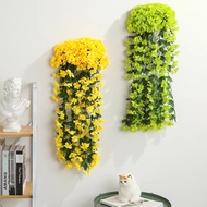 Lifelike Artificial Violet Hanging Wisteria Fake Plants Vines Wall Decoration