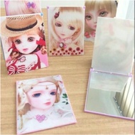 Glass 3D SQUARE PocketCermin Glass & Comb/
