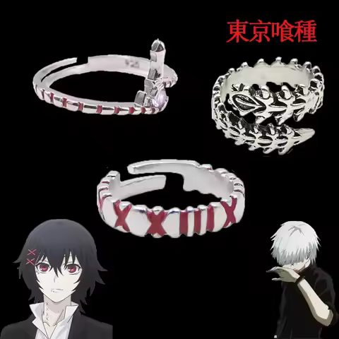 Anime Ghoul Kaneki Ken Rings One Eyed King Juzo Suzuya Cosplay Props Adjustable Rings Jewelry Gifts 