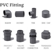 PVC Fittings - Socket/Elbow/Tee - P/T Socket Elbow/Valve Socket/Plug/End Cap/Tank Connector/U Clip-15MM/ 20MM/ 25MM /
