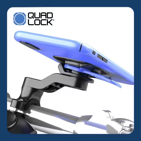 QUAD LOCK Universal Smartphone Mount with Vibration Shock Absorber for Motorcycle Bicycle Handlebar 