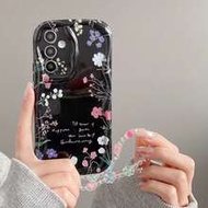 1pc Pink Ditsy Floral Cream Texture Soft Shell Anti-Drop Cream Shell Asymmetrical Shape Phone Case S