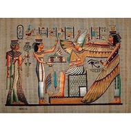 Papyrus Art Egyptian and Signed Genuine Papyrus Painting Pharaonic Vintage Collectible Home Or Office Decor