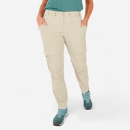 QUECHUA Women's Modular Zip-Off Hiking Pants MH500 - Beige