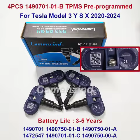 4Pcs New Bluetooth TPMS Sensor for Tesla Model 3 / S / X / Y 2020-2024 1490701-01-B 1490701-01-C 149