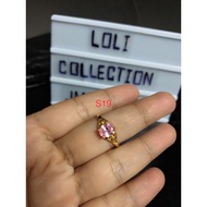 Cincin batu pink suasa 24k