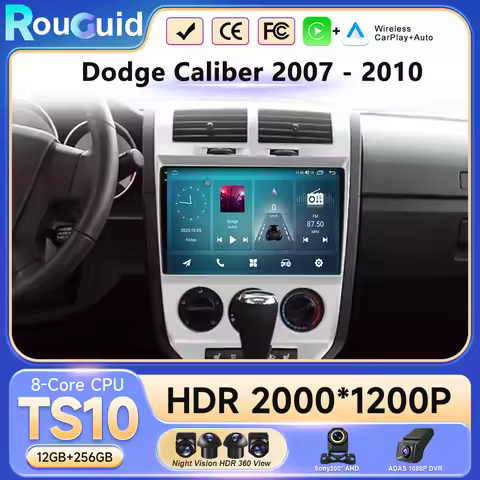 Android 16 For Dodge Caliber 2007- 2012 2K QLED Android Car Radio Multimedia Video Player GPS AI Voi