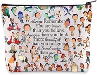 WZMPA Luca Fans Cosmetic Bag Alberto & Giulia Fans Gifts Giulia You Are Braver Stronger Smarter Than