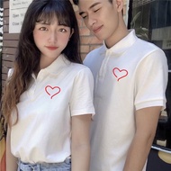 Half-heart polo shirt made of soft, thin, cool cotton, 4-way stretch, sweat-absorbent. Sizes S,M,L,X
