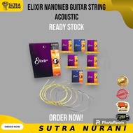 Elixir Nanoweb 11027 Coating 80/20 Bronze Acoustic Anti-Rust Acoustic Guitar Strings Custom Light 011-052