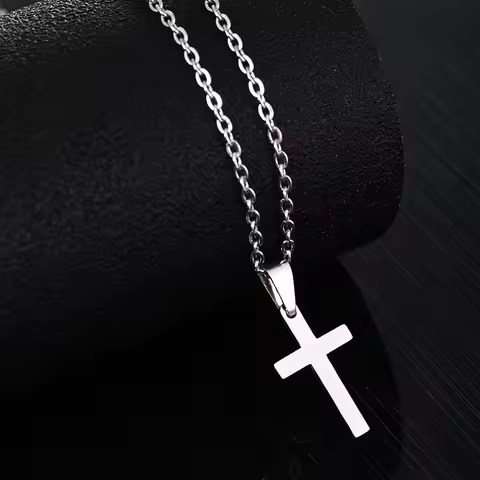 Lxx Fashion Cross Necklace Stainless Steel Gold Cross Pendant Necklace Women's Necklace