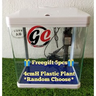 SOBO Mini Aquarium Tank Set/Akuarium Complete Set T-240F (Pump + LED Light + Filter) + Freegifts 5pcs🎁4cmH Plastic Plant