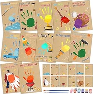 Fennoral 36 Pack Father's Day Craft Kit for Kids Make Your Own Fathers Day Handprint Craft DIY Greet