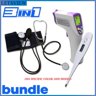 Bundle Letsview 3n1 Aneroid Set Blood Pressure Monitor Manual + Infrared Thermometer + Digital Therm