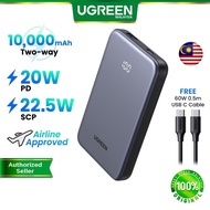 UGREEN 20W PD Nexode Powerbank 10000mAh 22.5W USB-A USB-C Fast Charging Type-C Slim Portable iPhone 