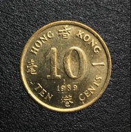 A香港壹毫 1989年 女王頭一毫 香港舊版錢幣 硬幣 $2