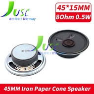 【Be worth】 2Pcs 45MM 8Ohm 0.5W Speaker 45*15MM Outer Magnetic Case Loud Speaker 45 MM 8 Ohm 0.5 Watt