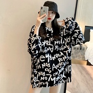 Oversized Shirt Plus Size Tops for Women Long Sleeve Shirt Trendy Tops Loose Shirt Ulzzang Korean St