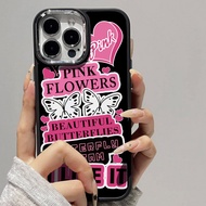 Casing for iPhone 12 13Promax 15Promax 7plus 8 7 8plus 6plus 14 15 X XR XS MAX 12Promax 11Promax 11 Butterfly English Metal Photo Frame Drop Protection Soft Case