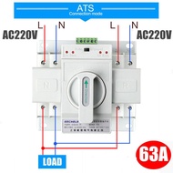 ATS 2P 63A 2P 100A Dual Power ATS เบรกเกอร์สวิทช์ไฟฟ้า ats Automatic transfer switch switch เวลาในกา