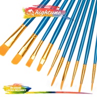 HIGHTUNE 10 Pcs Paint Brush Set Professional Watercolor Acrylic Oil Painting Brushes Set for School 