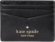 Kate Spade Staci Small Slim Leather Card Holder Black, Black, SM, Slim Wallet Card Case