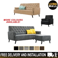 Living Mall Diana Series Fabric/Leather 1/2/3-Seater Sofa Set with Chaise  In 6 Colours