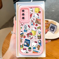Casing hp for Samsung A17 4G A17 5G M17 5G F17 5G Case Cartoon kitty Sticker Silicone Cesing Shockpr