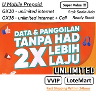 [ReadyStock] Umobile VVIP Number Simcard - Prepaid Unlimited GX30 & GX38