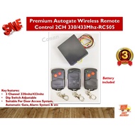 Premium Autogate Door Wireless Remote Control - 2 Channel 330mhz/433mhz Dip Switch Code Type (RC505)