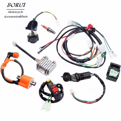 Ignition Coil Wiring Harness CDI Spark Plug Rectifier Solenoid Relay Key Switch Door Lock Kit for CG