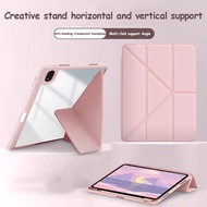 Clear PC Acrylic Case For Honor Pad X8 10.1 inch X8 Lite 9.7 X9 X8 Pro 11.5 V8 Tablet V7 Pro 11 inch V7 V6 10.4 Multi-Folding Hard Plastic Acrylic shell with Pencil Holder