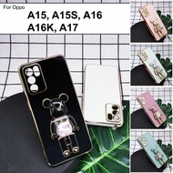 Oppo A15 A15S A16 A16K Oppo A17 Cute Bear Mobile Phone Stand I Ring Holder TPU Silicone Soft Housing